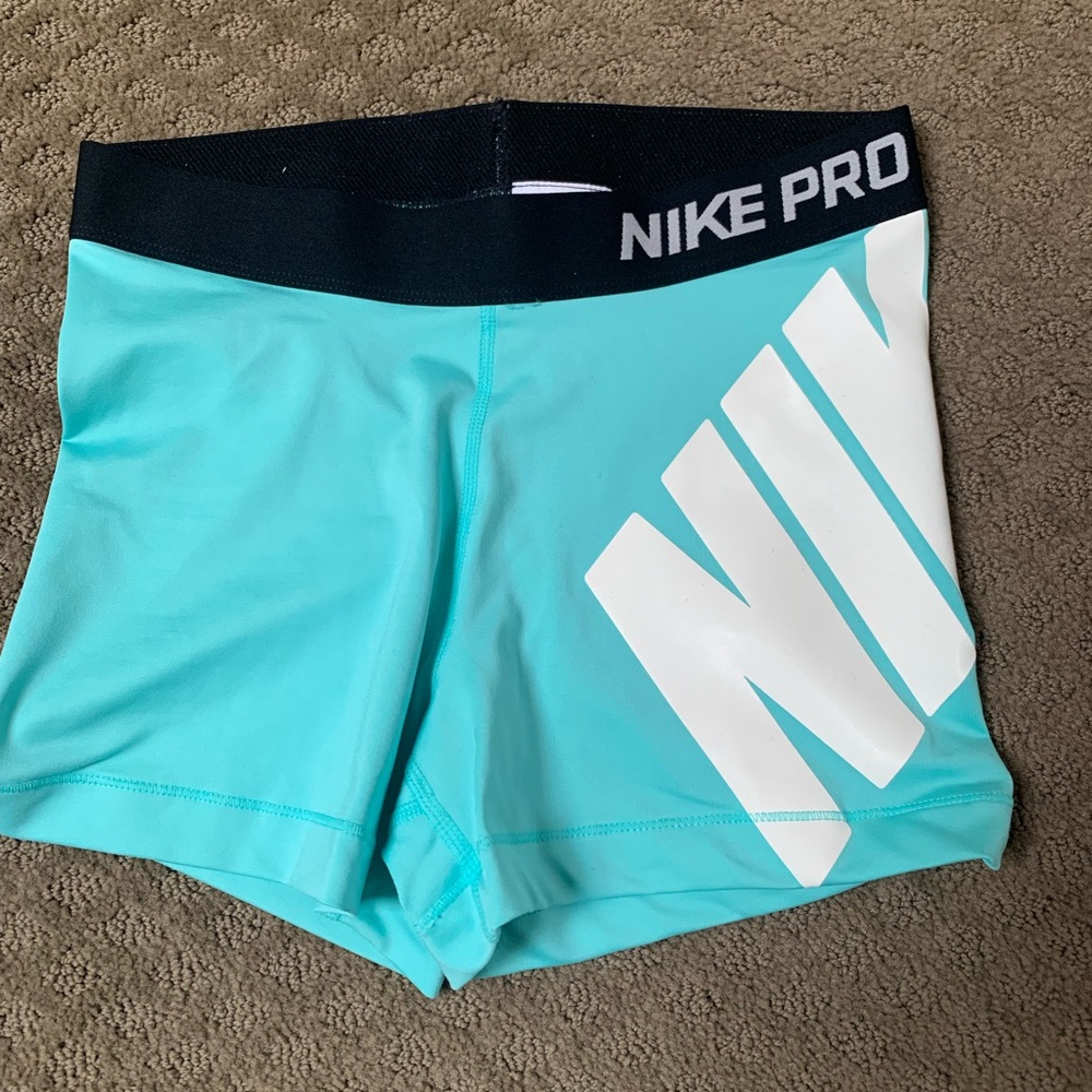 Nike Womens Dri-Fit Spandex Shorts Turquoise SizeM